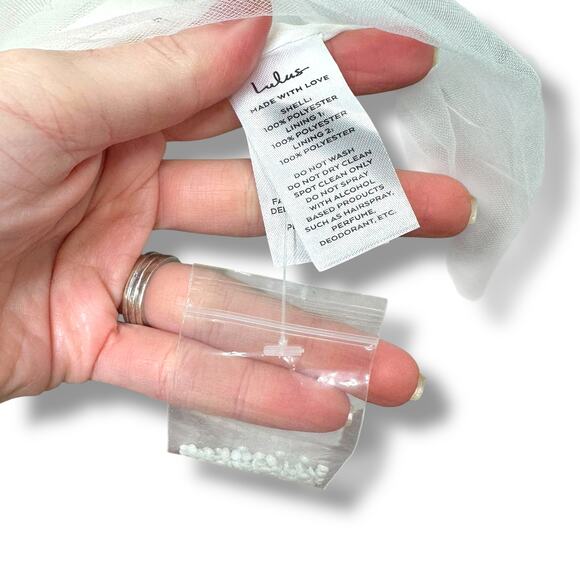 Lulus Bridal NWT Glorious Luxury White Sheer Tulle Embroidered Beaded Maxi Gown - Picture 10 of 10